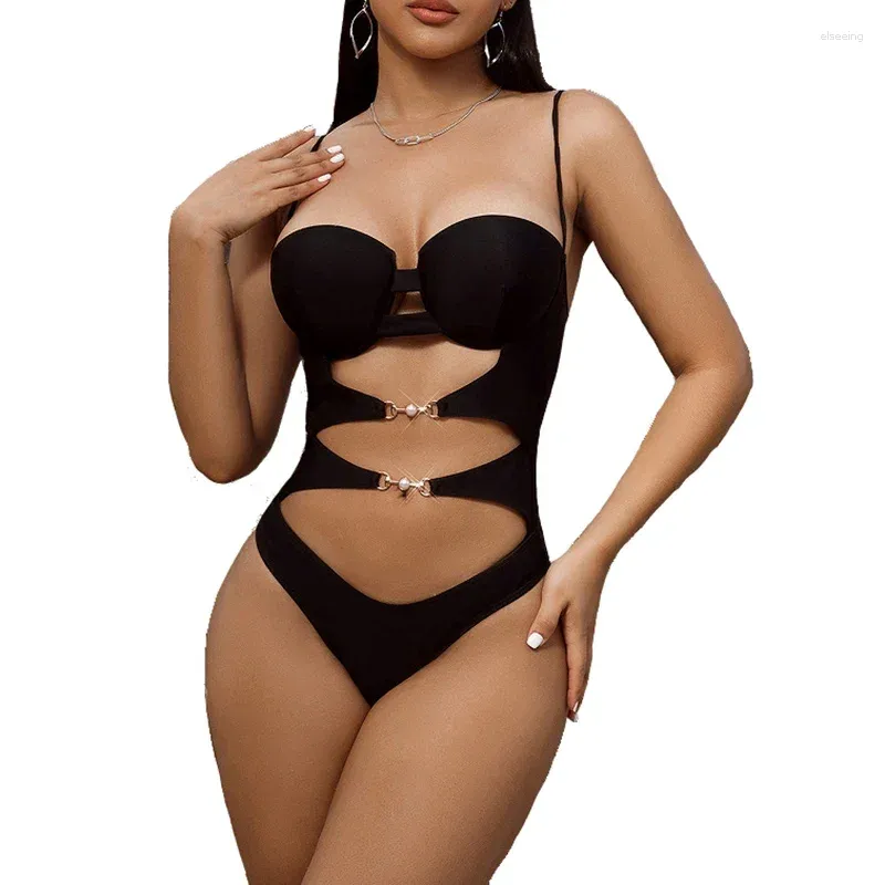 Vrouwen Badmode Sexy Eendelig Badpak Voor Vrouwen Uitgesneden Monokini Push Up Bikini Holle Centraal Gekoppelde Badpak Biquini