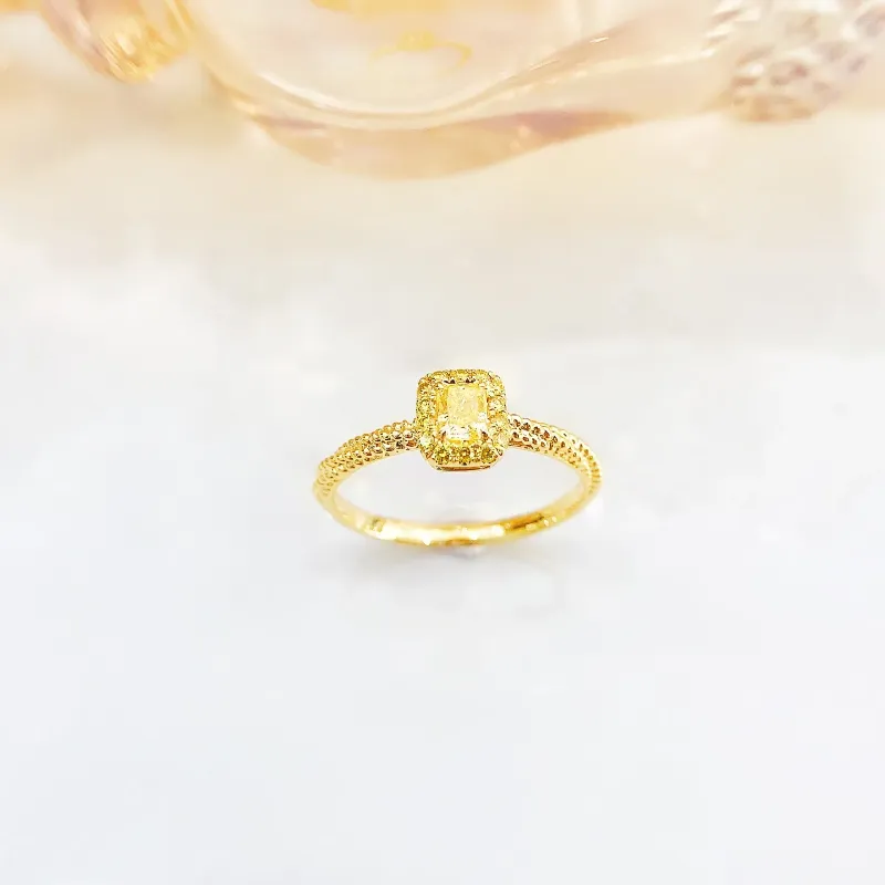Clusterringen YM2024 Diamanten Ring 0,30 ct 18K Goud Gele Diamanten Bruiloft Verloving Vrouw Voor Vrouwen Fijn