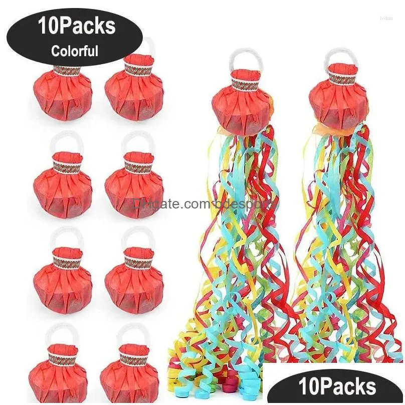 Party Decoration 10 Packs Wedding Streamers Poppers No Mess Paper Crackers Confetti Hand Throw For Celebrations Birthday Favors Drop Dhtj5