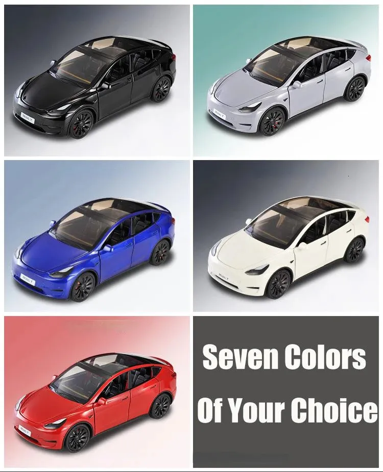 Tesla Model Y 1/24 Scale Diecast Car Toy With Sound & Light Boys Car