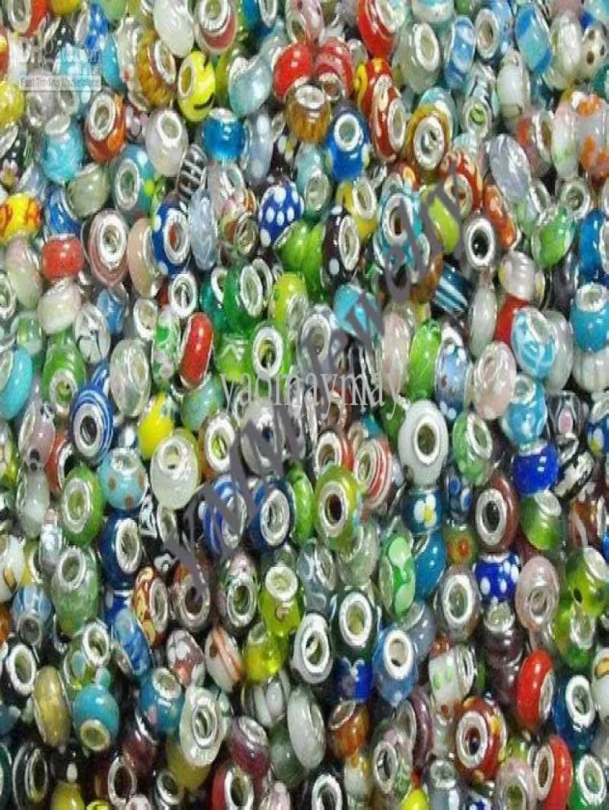 Perles de verre au chalumeau les moins chères adaptées aux bracelets à breloques de style européen, 300 pièces par lot, Whole7902253