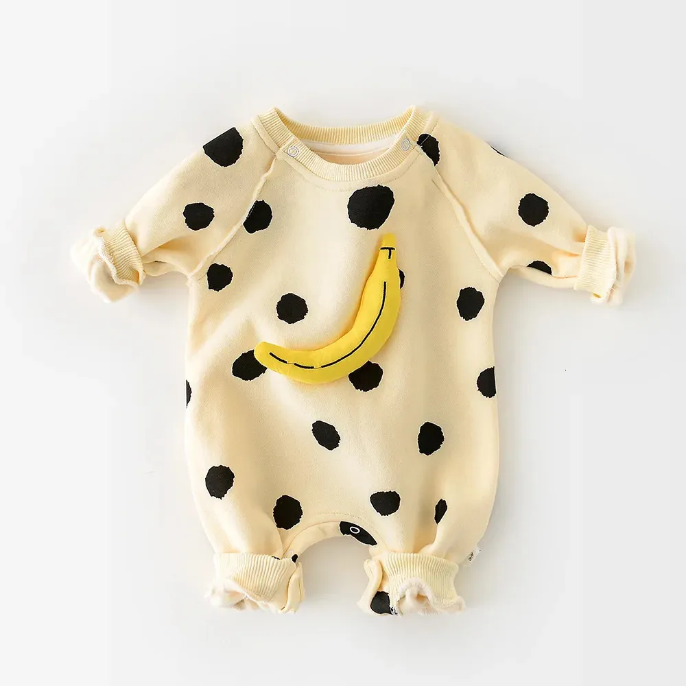 Milancel Baby Rompers Baby Girls Clothes Banana Baby Jumpsuit Spädbarnskläder 240118