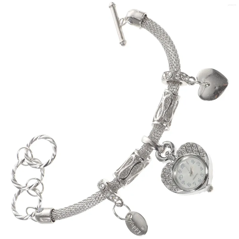 Wristwatches Bracelet Watch Unique With Heart Wrist Decoration Watches Decorative Bracelets Elegant Women Exquisite Chain Manual