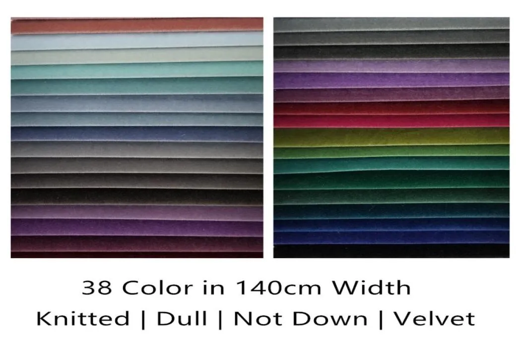 Samtida modern fast stickning vanlig sammet mjuk hemdekorativ soffa tyg 100 polyester 140 cm bred 38 färger släpp shippin4777348