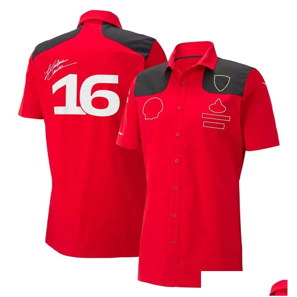 2023 f1 t-shirt mens polo shirts formula 1 red team short sleeve t-shirts summer f1 racing clothing jersey custom