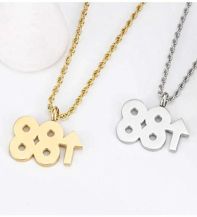 Halskette Rich Brian 88 Rising Nelace Steel Pendant Mode Hip Hop Trendsetter Männer039er und Frauen039er Rap-Zubehör3208663