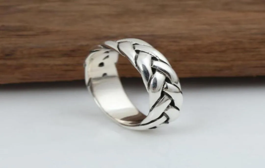 Hand retro Thaise zilveren ring echte 925 sterling zilveren sieraden voor mannen en vrouwen trouwring1425017