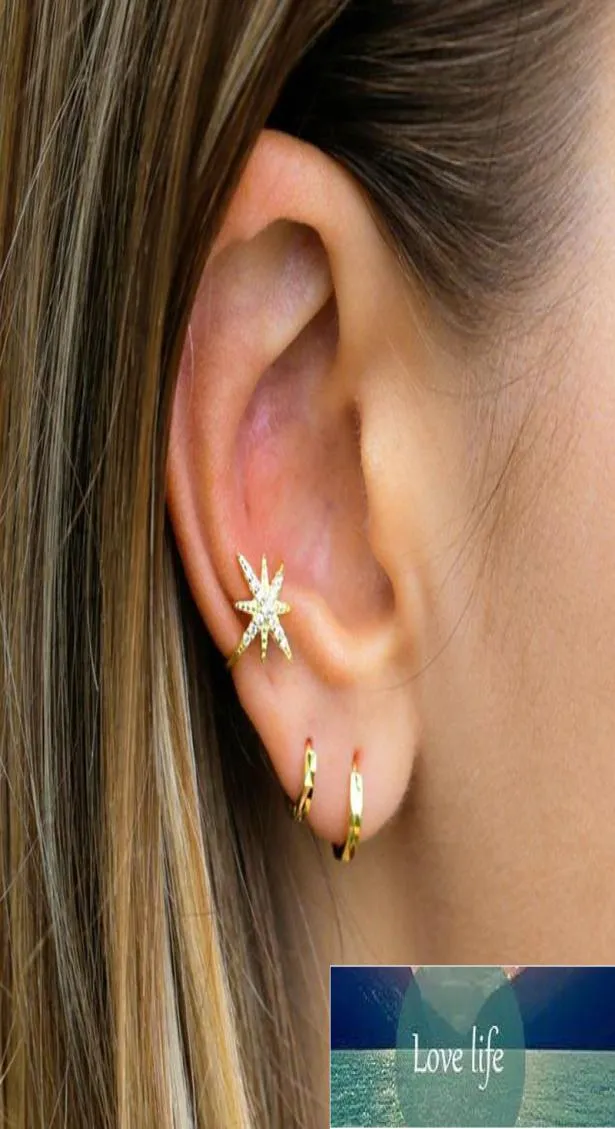 925 Sterling Silver Ear Cuff Earrings For Women Charming Zircon Clip On Gold earcuff Jewelry Without Piercing 1 pcs Factory 5559119