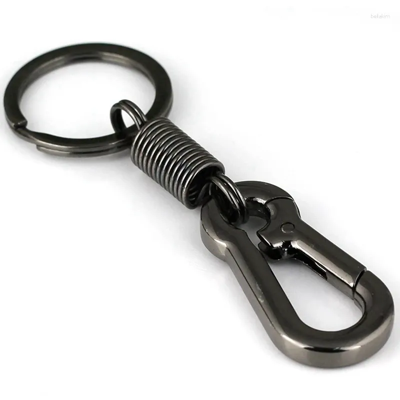 Keychains 20X Sturdy Carabiner Key Chain Ring Polished Spring Business Waist Black