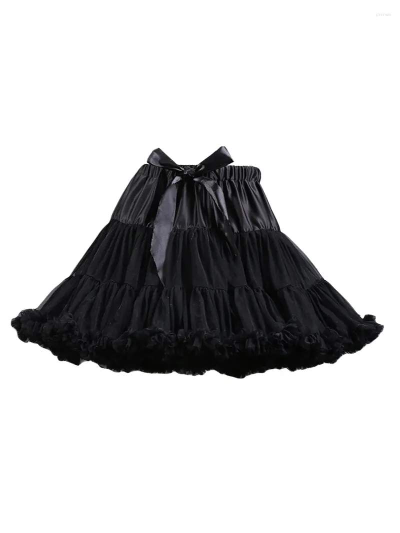 Kjolar kvinnor s mesh tutu kjol klassisk elastisk lager 50 -tal vintage tyll balett bubbla fluffy petticoat för fest