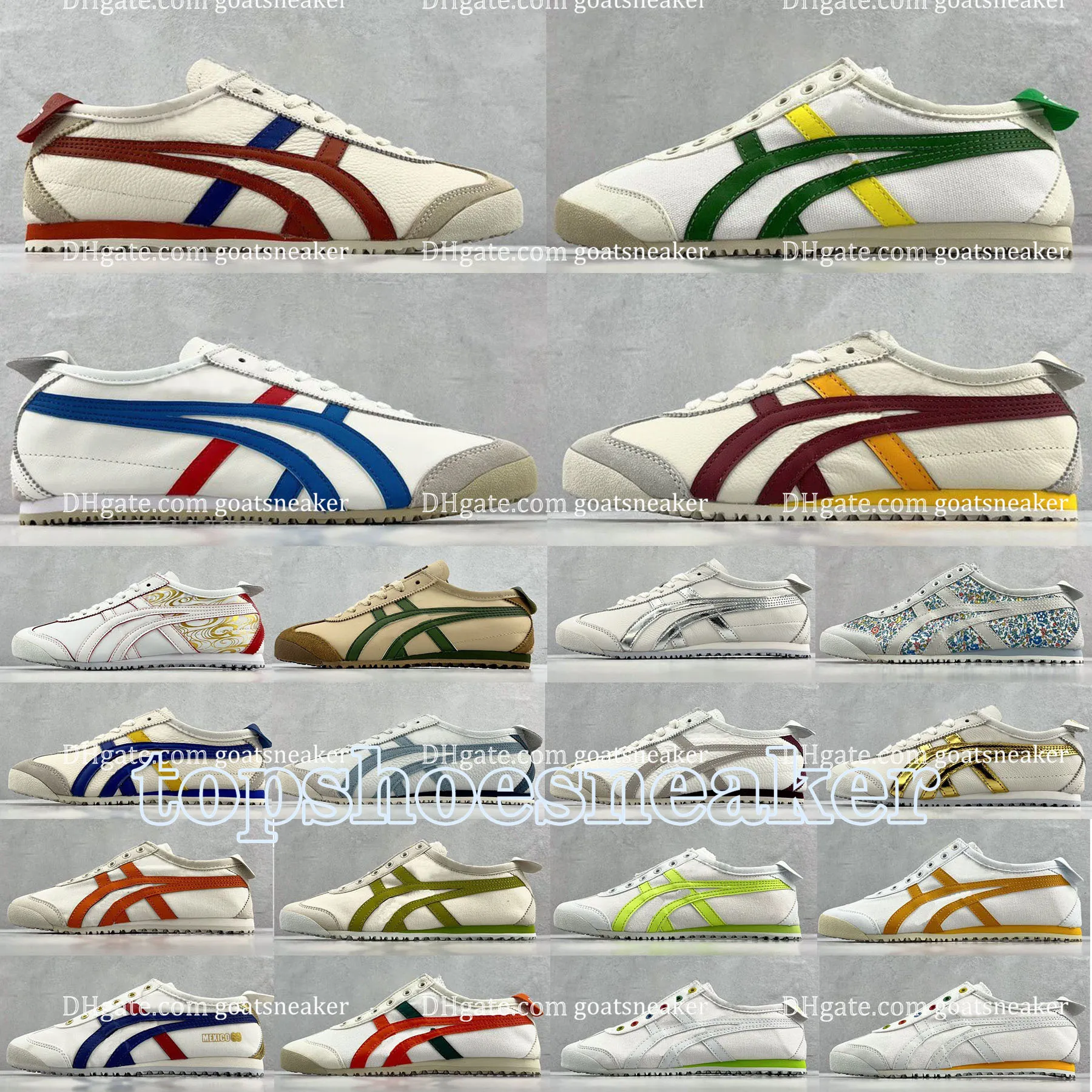 Tiger Mexico Tigers Chaussures de course décontractées Onitsukass Summer Canvas Series MEXICO 66 DELUXE Hommes Femmes Combinaison en latex Semelle intérieure Parchemin Semelle intermédiaire à enfiler