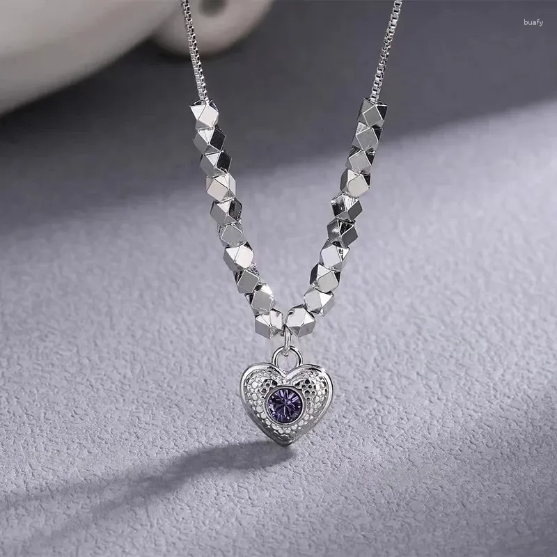 Pendentif Colliers 2024 Mode Élégant Bijoux Zircon Collier Pour Femmes Durable Belle Belle Amour Argent