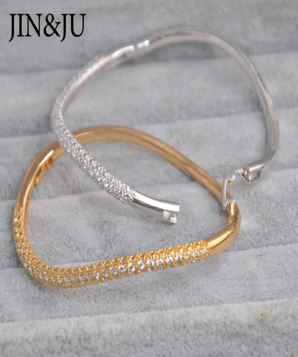 Bangle Jinju Luxury Gold Color Charm BraceletsBangles for Women Copper Cubic Zirconia Cuff Braclet Femme Dubai Fashion Jewelry6928971
