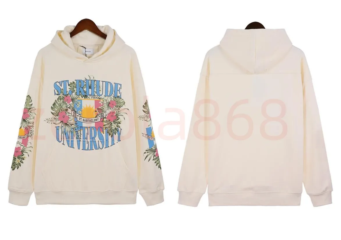 2024 RHUDE Sweat à capuche 23ss Hommes Designer Sweats à capuche Casual Hommes Femmes Sweatshirts pour la mode d'automne Pulls décontractés Taille américaine S-2XL