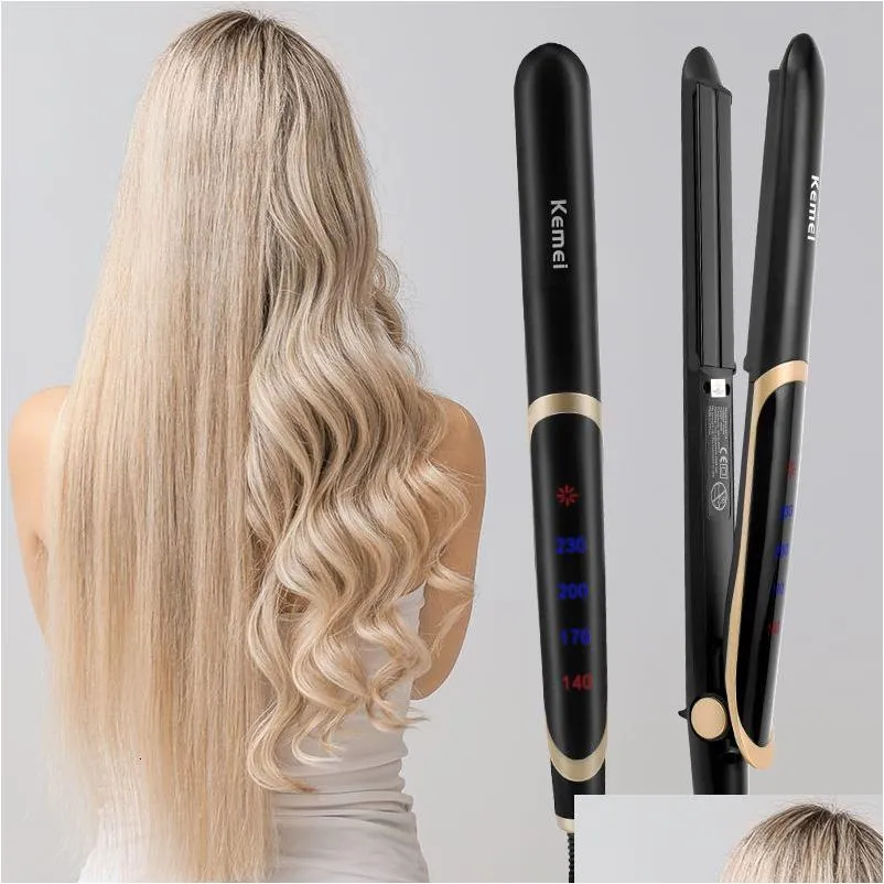 Curling Irons Professional Hair Strainener Curler Flat Iron Negative Ion Infraröd rakt Corrugation Care 230821 Drop Deliver DHC4K