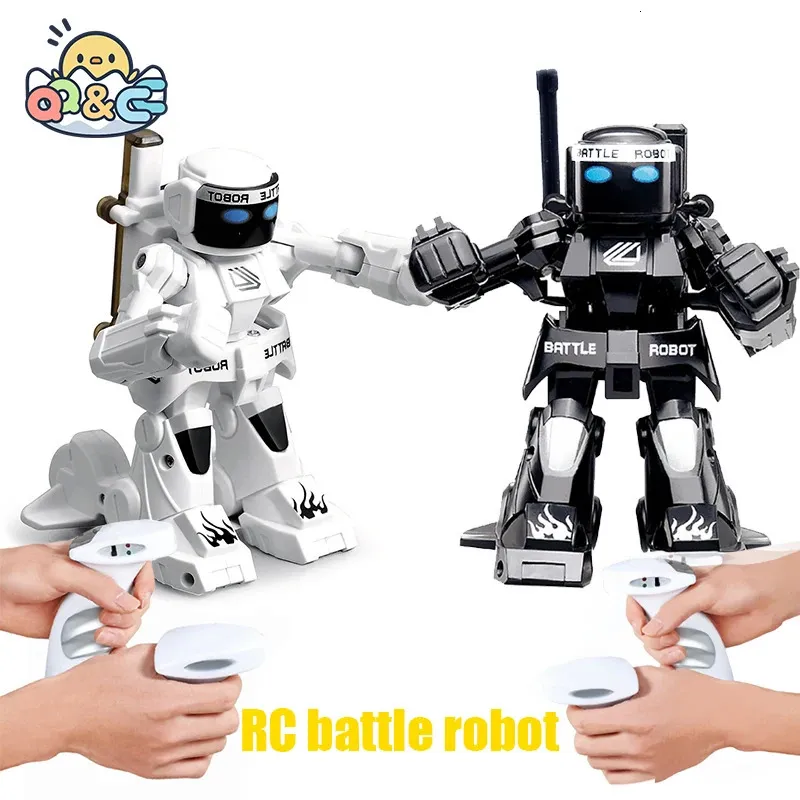 RC Robot Battle Boxing Toy Remote Control 24G Humanoid Fighting With Two Joysticks Toys for Kids 240131