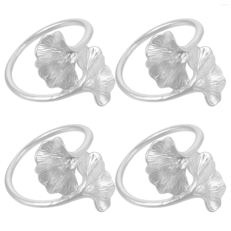 Table Cloth Metal Ginkgo Leaf Napkin Rings Holder Serviette Buckles Wedding Party Dinning Centerpiece Decoration