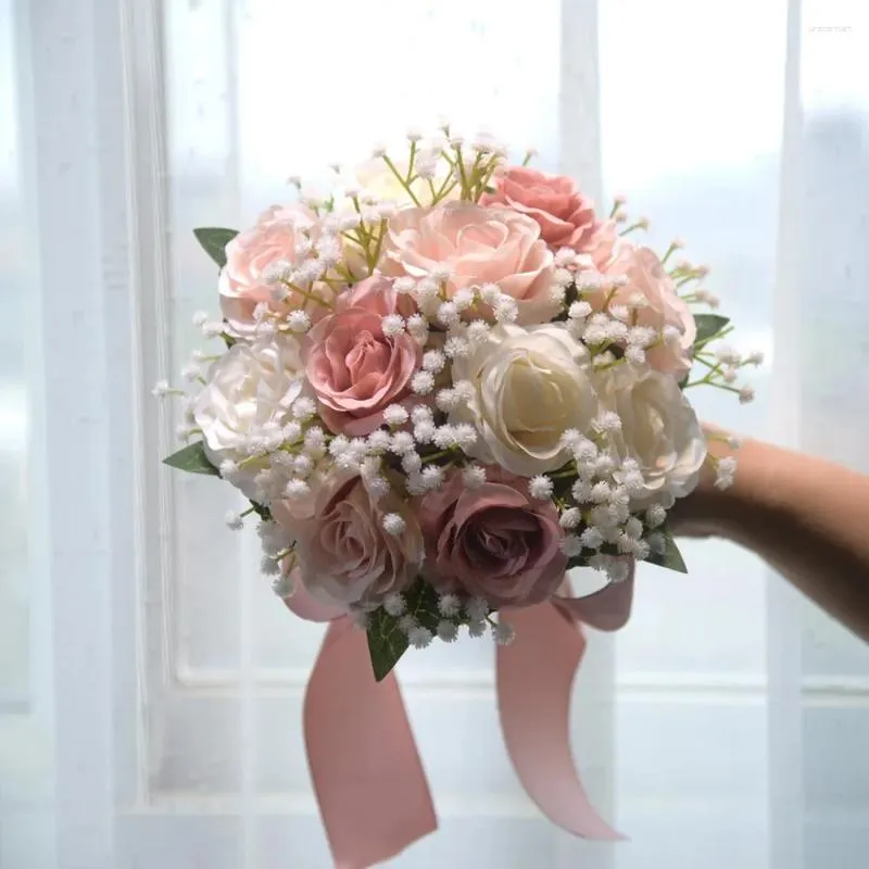 Dekoratif Çiçekler Romantik Buket Gelin Gelin Buketleri Nedime Yapay Dış Düğünler İç/Dış Mekan Po Çekimleri