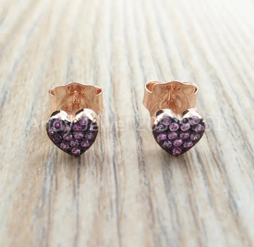 San Valentien Earrings Stud In Rose Gold Vermeil With Rubby Bear Jewelry 925 Sterling Fits European Jewelry Style Gift Andy Jewel 3409536