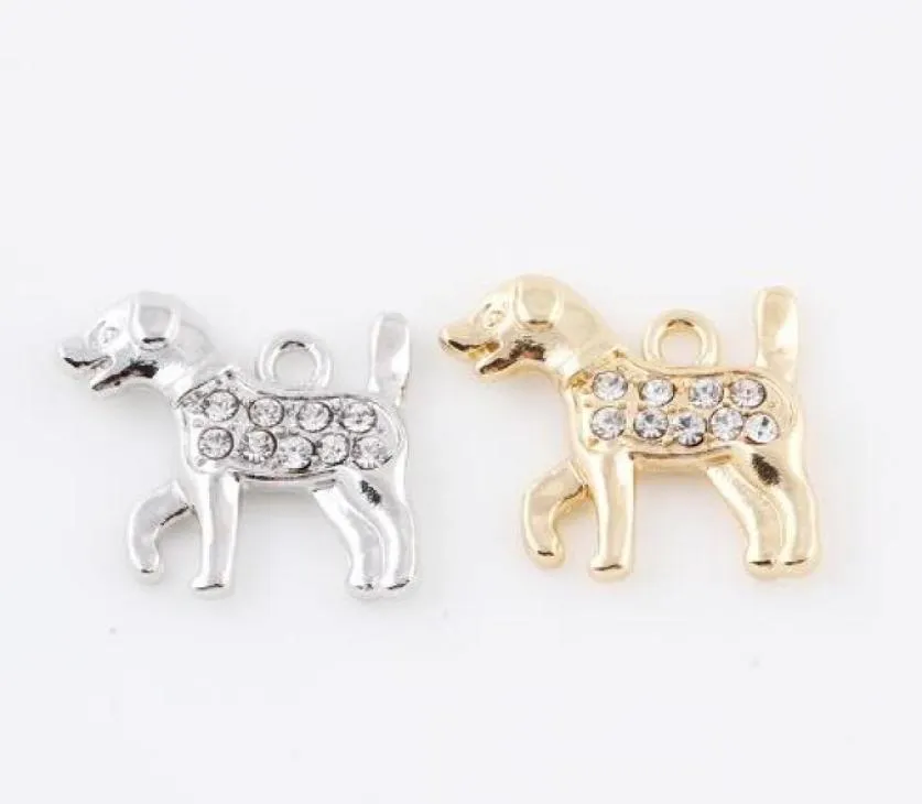 Pendentif chien Animal, couleur or argent, 20x18mm, 20 pièces, breloque, accessoire de suspension adapté au médaillon flottant, bijoux 3989264
