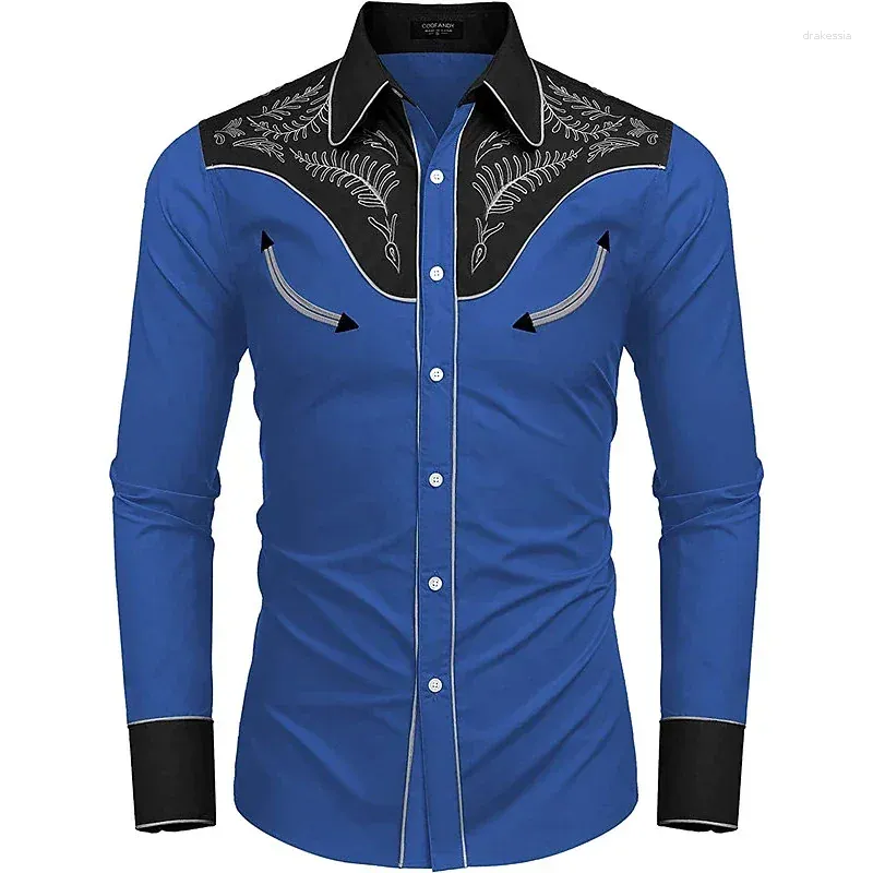 Chemises décontractées pour hommes 2024 Mode Tribal Rétro Top Revers Manches longues Printemps Été Tissu de haute qualité Doux Confortable Plus Taille