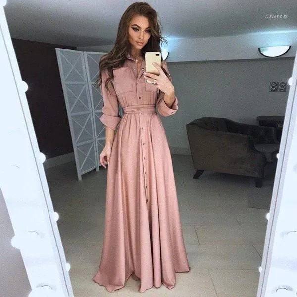 Vêtements ethniques Mubarak islamique Abayas pour femmes femme Ramadan Eid Dubaï Turquie musulmane chemise longue robe bouton solide