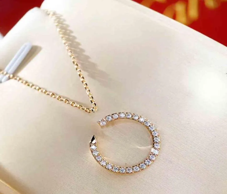 Pendentif en forme d'ongle de qualité de luxe avec diamant scintillant en platine et plaqué or 18 carats pour femme, bijoux de mariage, cadeau PS80353403496