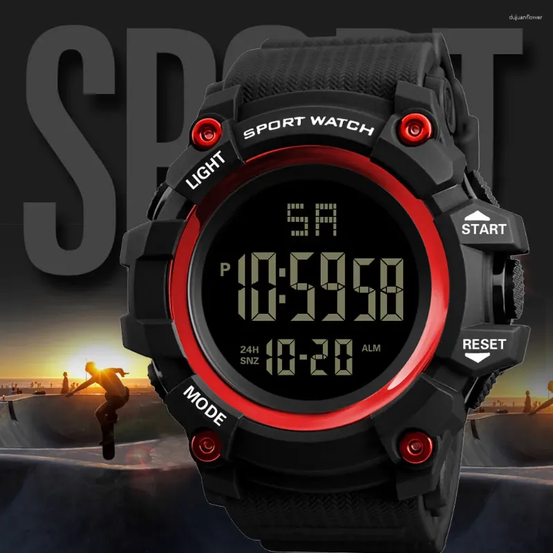 Orologi da polso uomini di lusso analogici orologio da esterno digitale sport militare a led waterproof luminoso orologio da polso elatch erkek saat