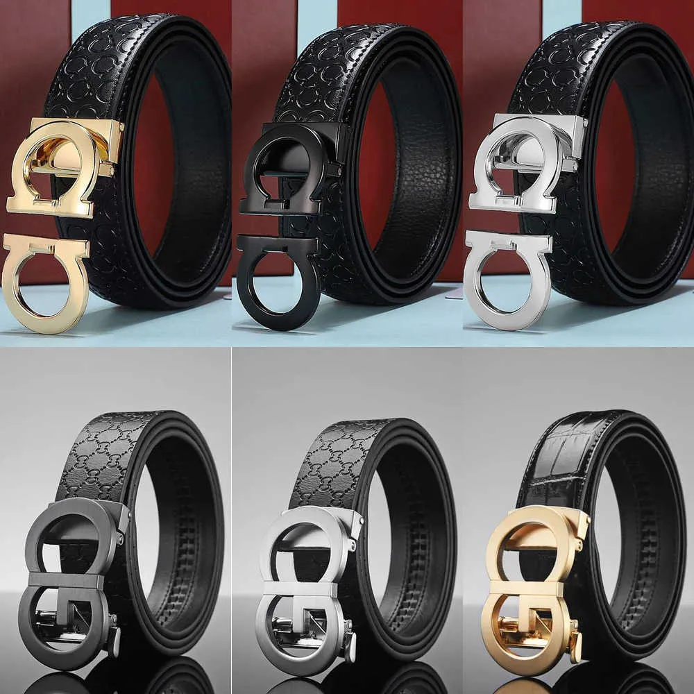 Business Smooth Leather Metal Buckle Leather Belt Men Designers Belts Womens Mens Fashion Casual Design Stor stil Distinkt Design