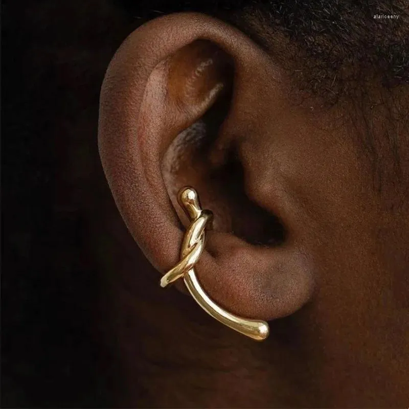 Orecchini posteriori JWER 1 pezzo elegante intrecciato con strass perla clip per orecchio senza foro dolce per gioielli da donna