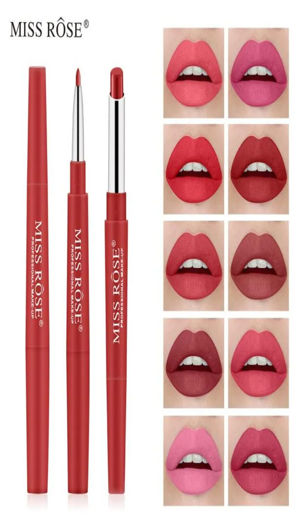 Maquillage professionnel Doubleend rouge à lèvres crayon imperméable longue durée teinte Sexy rouge à lèvres velours mat Liner stylo rouge à lèvres Set6465979