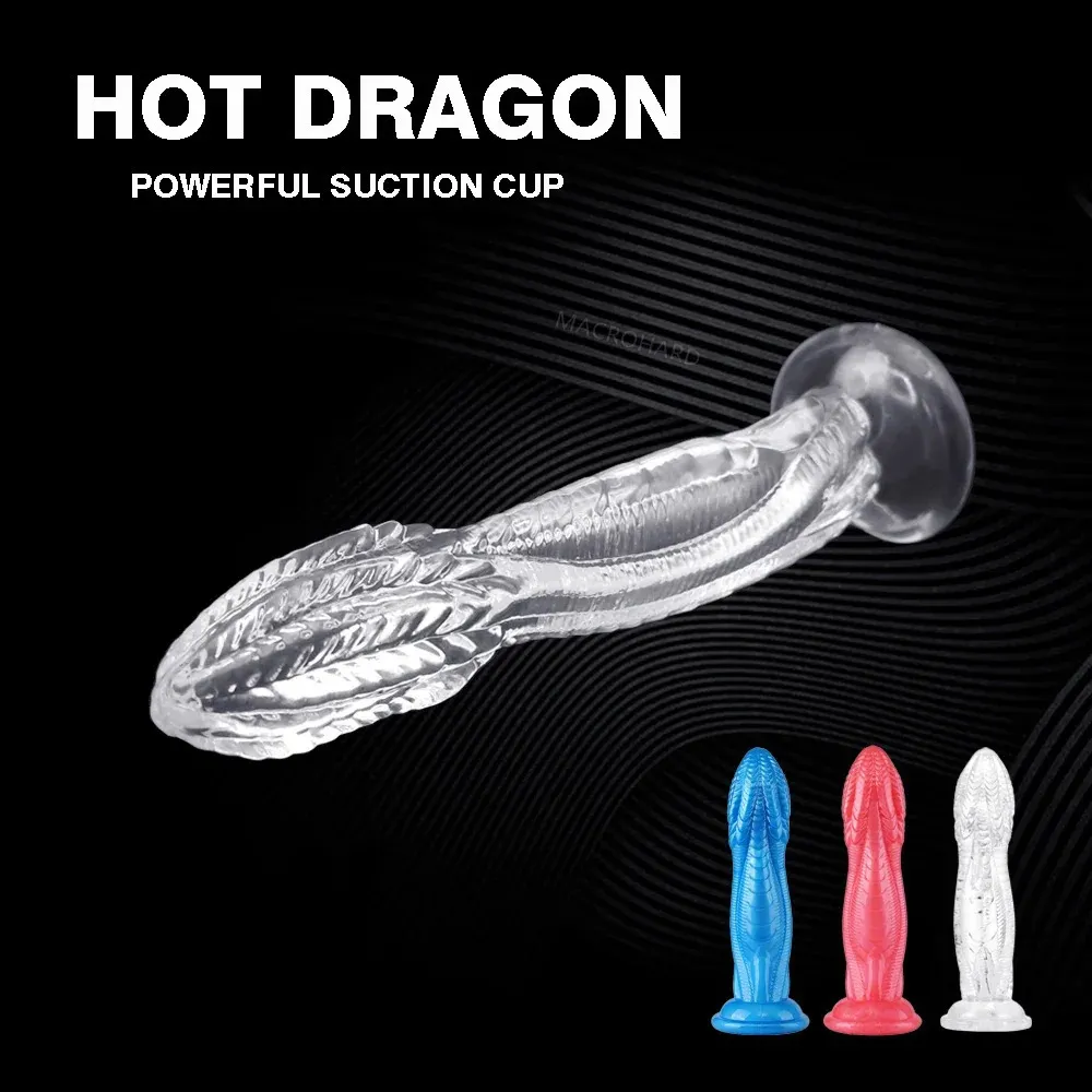 Kiss of Dragon Enorme pene blu Potente orgasmo Strumenti erotici con ventosa Giocattolo del sesso anale Giocatore avanzato Realistico Dragon Dildo 240126