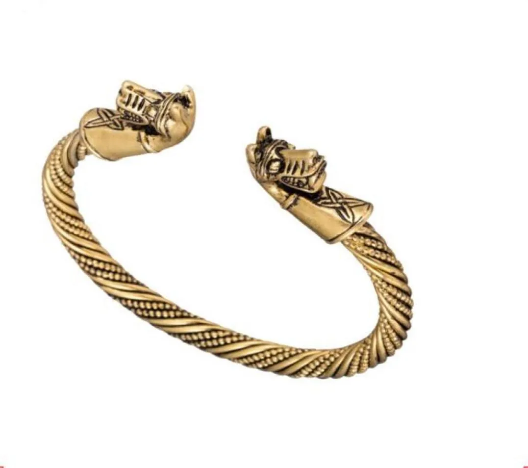 Horse Head Indian Jewelry Fashion Akcesoria Viking Bransoleta Mężczyźni Break Mankiet Bracelet dla kobiet Bransles Prezent1065338