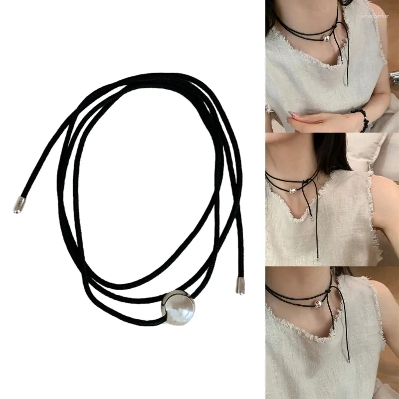 Choker unik rund bollband halsband bindning nacke rep kedja justerbar lämplig för fester och evenemang