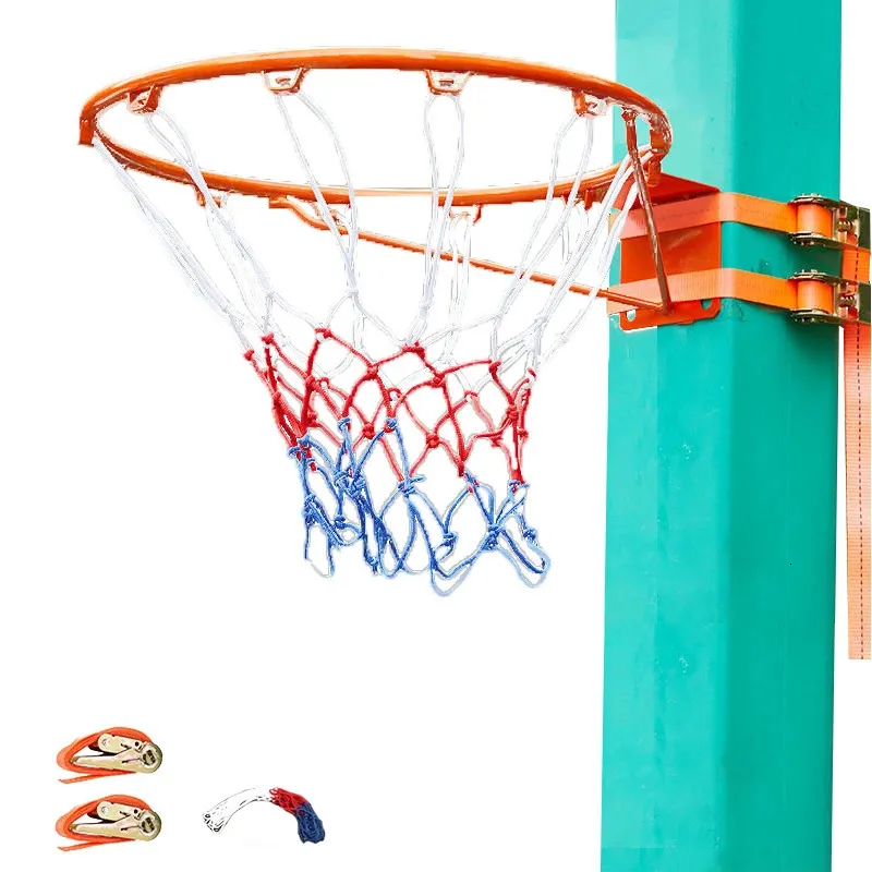 35cmパンチングバスケットボールリムキッズアルドゥルト屋内および屋外の標準フープハンギングバスケットネットトレーニング機器240127