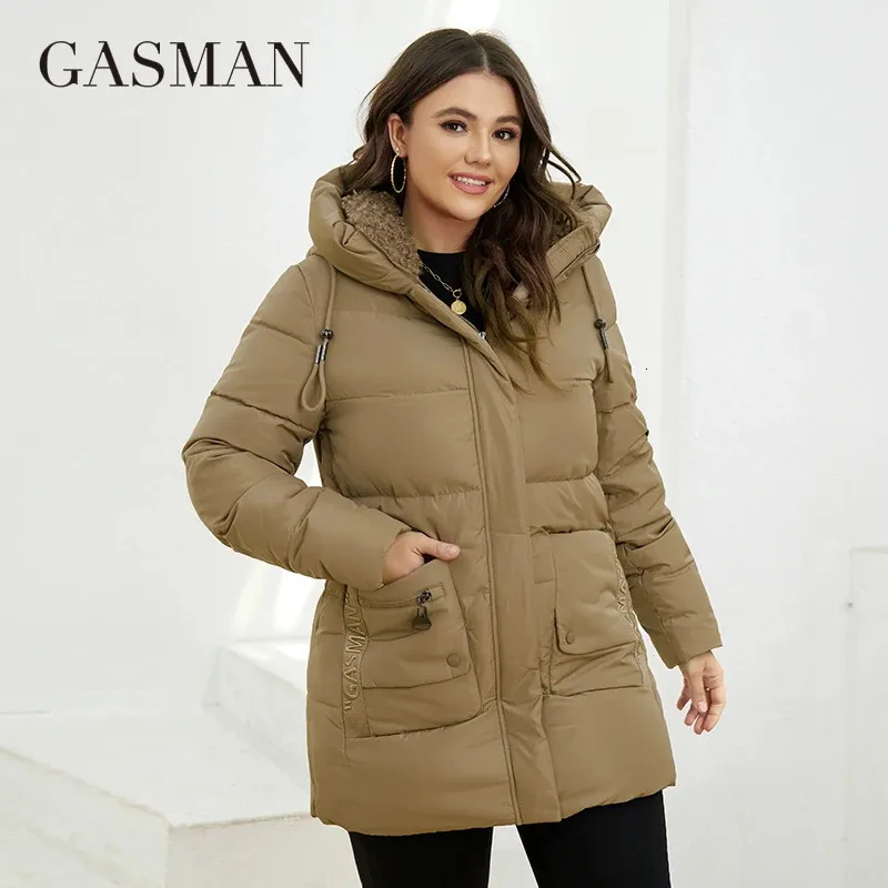 GASMAN Fashion Down Jacket Damskie Krótkie, swobodne z kaptury Pocket Pocket Paras Women Płaszcz Kobiet Owewecja GM-82211 240131