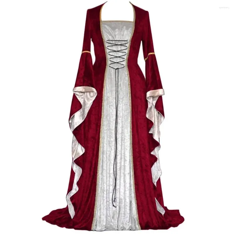 Stage Wear Femmes Médiévale Dames Rétro Robe De Soirée Halloween Costume Cosplay Court Noble Robe Ancienne Manches De Cloche Princesse Robes