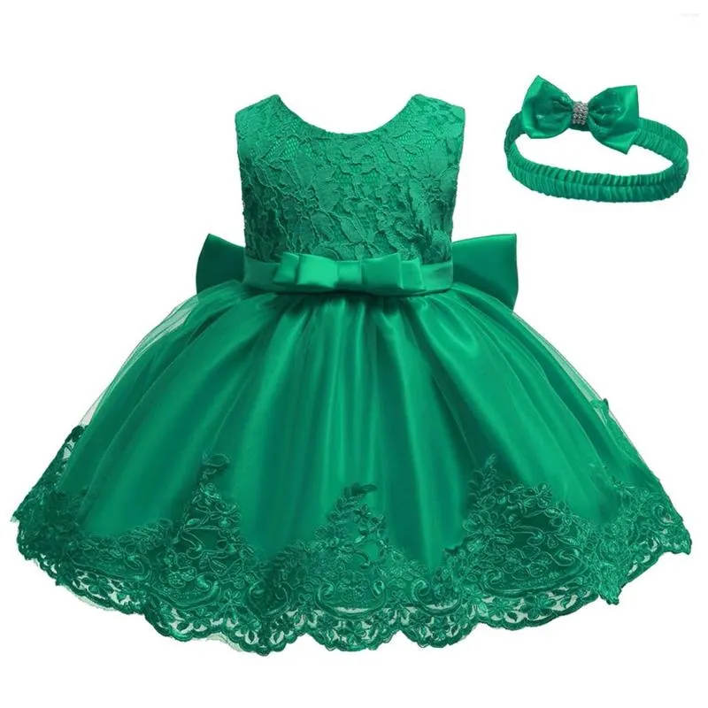 Abbigliamento da palcoscenico Abito da sera per principessa per bambini Costume senza maniche con fiocco Festa di compleanno per bambini Vestiti per bambini Torta gonfia per bambina estiva