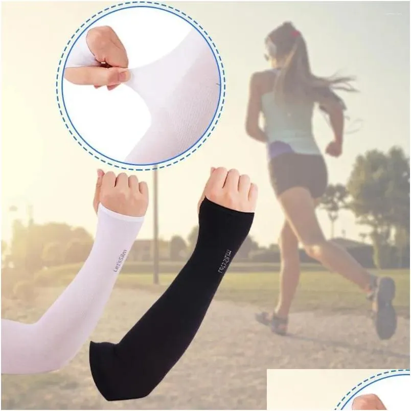 Elbow Knee Pads Quick Dry Cooling Arm Sleeves Uni Uv Warmers For Outdoor Sports Running Cycling Fishing 1 Pair R9L2 Drop Delivery Outd Ottqo