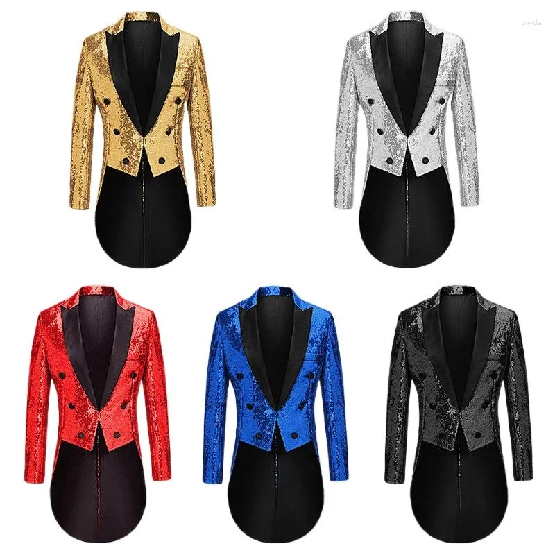 Men's Suits Suit For Men S Multi Color Sequin Tuxedo Stage Sparkle Magician Costume Colorful Beaded Performance Outfit