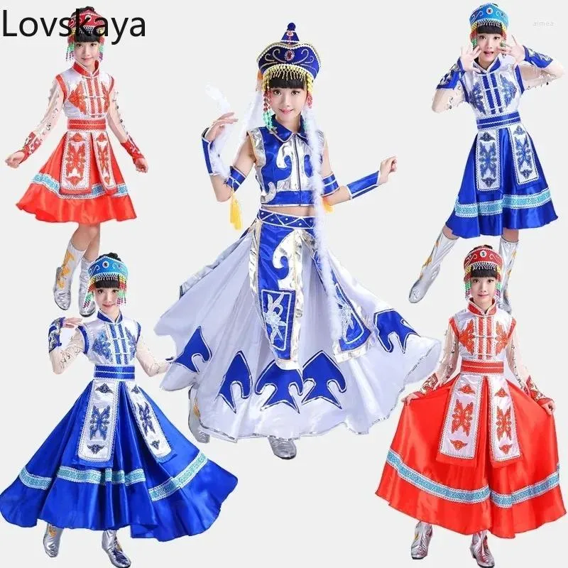 Toneelkleding Mongolië Kleding Jongens en meisjes Etnische minderheden Mongoolse dansers voor kinderen