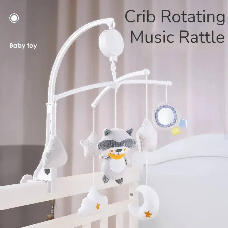 Cartoon Baby Bedcribstroller Mobile Rattles Music Education Toys Bell Carousel Infant Baby Toys 0-12 månader för Born Gift 240202