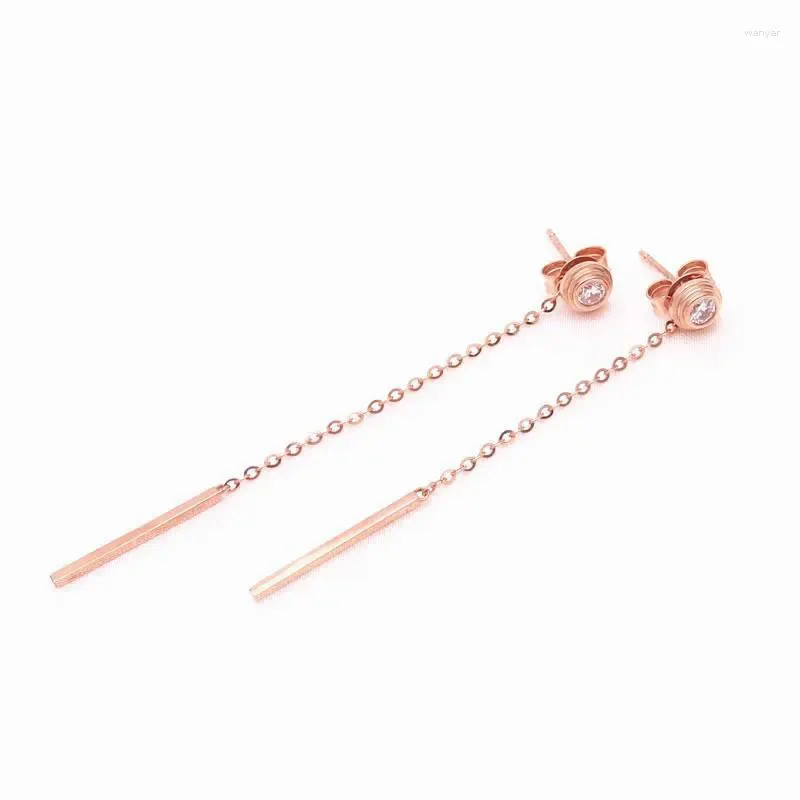 Boucles d'oreilles pendantes en or violet 585, en Zircon russe, Rose, classique, léger, de luxe, plaqué, couleur 14K, bijoux polyvalents