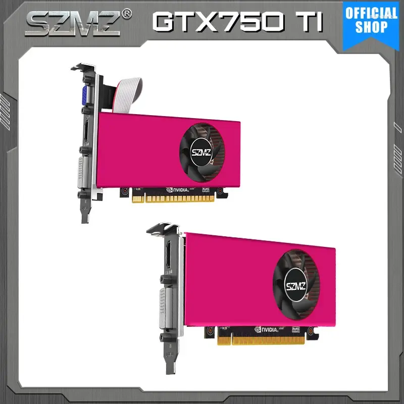 Placas gráficas szmz gtx 750 ti 4gb placa de vídeo 750ti gráfico equipar suporte de perfil baixo para itx mini caso placa de ddr5 128bit