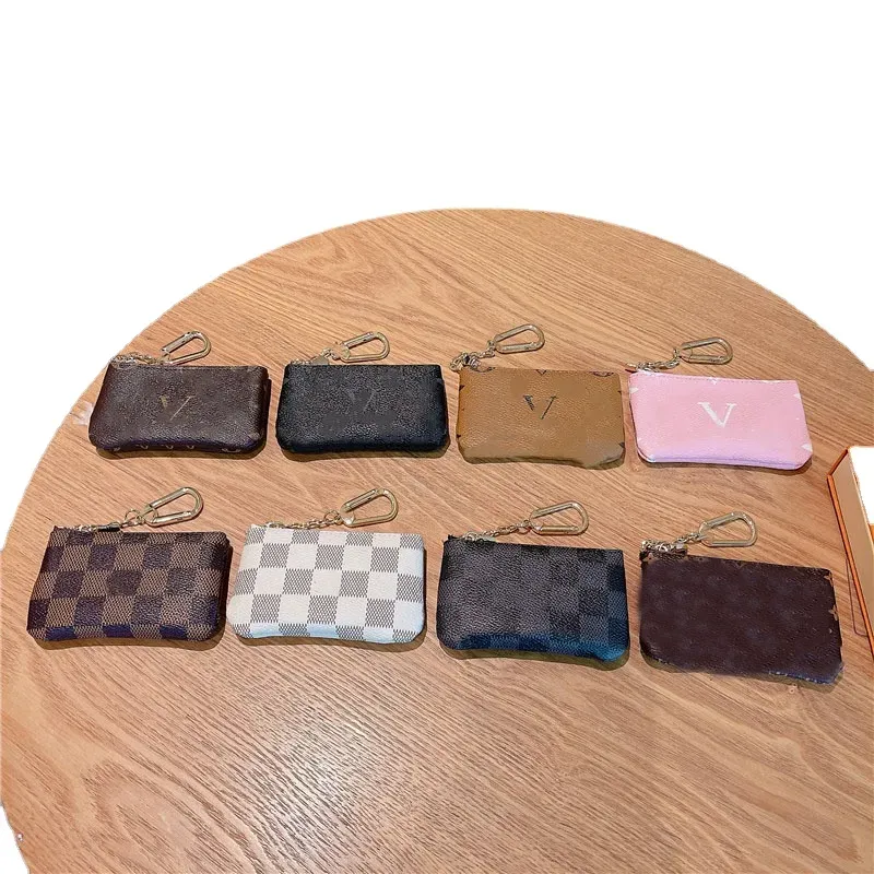 Klasik lüks tasarımcılar mini madeni para çantası anahtarlık moda bayanlar erkek kredi kartı tutucu para çanta cüzdan yüzük anahtarlık