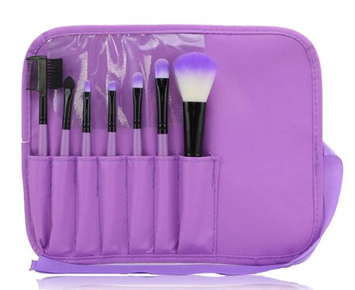 2016 Makeup Brushes Make Up Brush Set Kits Eyelash Blush Brush Eyeshadow Brush Sponge Sumudger 7pcs Make Up Tools PU Bag1098606