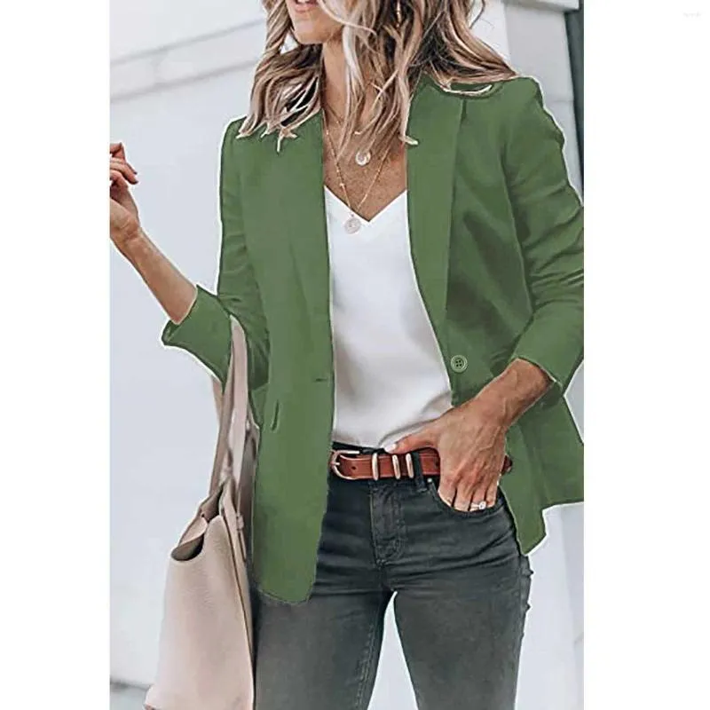 Giacche da donna 2024 Blazer verde Donna Primavera Autunno Elegante giacca a maniche lunghe Giacca casual da ufficio Cappotto Chic Femme Slim Abbigliamento Top