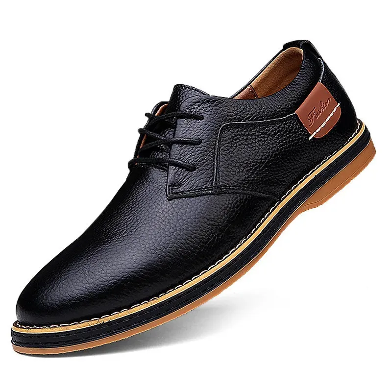 Brogue Dress Men äkta Oxfords Leather Lace Up Italian Mens Casual Shoes Brand Moccasins Loafers Plus storlek 38-48 240129 8 44 S