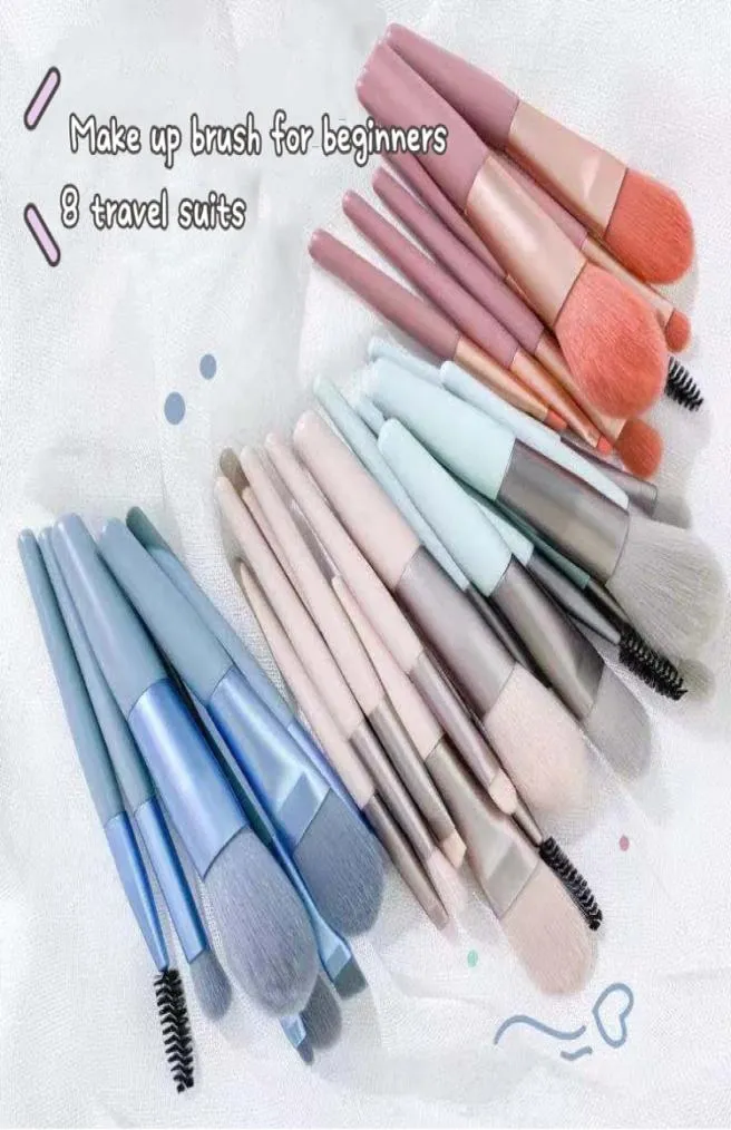 Pinceaux de maquillage 8 pièces fond de teint poudre Blush fard à paupières correcteur lèvres yeux maquillage brosse avec sac cosmétiques beauté Tool2841254