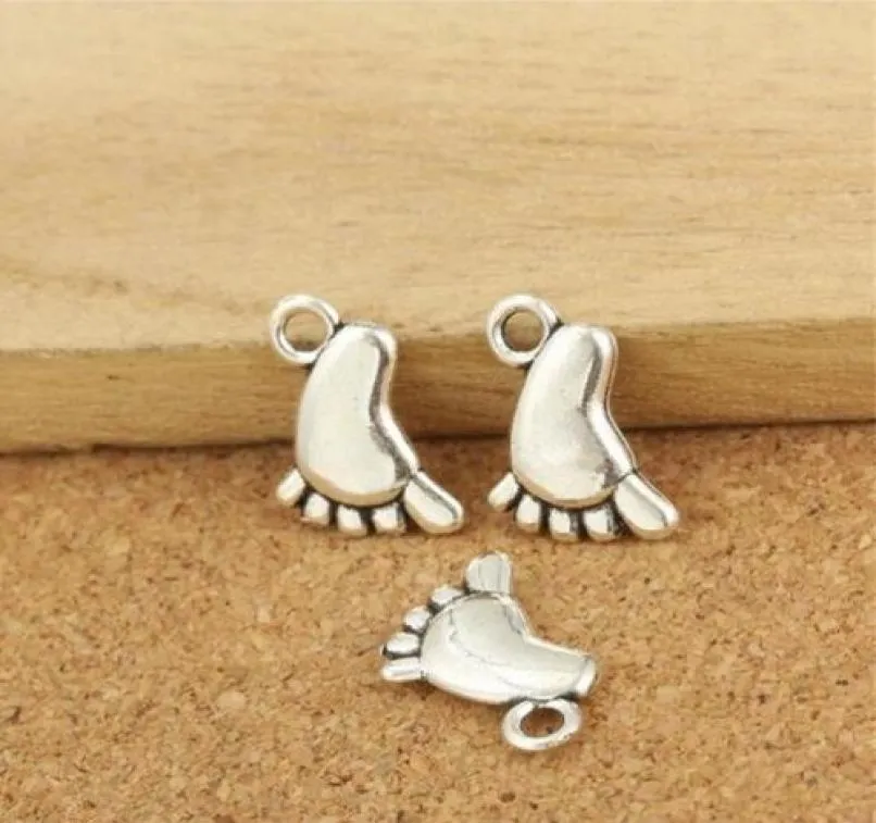 Bluk 800 pcs Alloy Antique Silver Plated Baby Feet Charms pendant 2 sided good for DIY craft1036970
